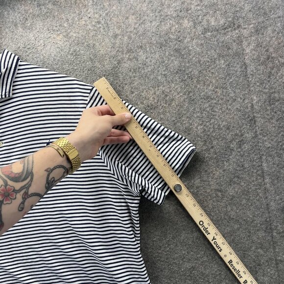 Polo Ralph Lauren Polo Shirt Mens XL Navy White Stripe Classic Fit Cotton Logo - Picture 4 of 12